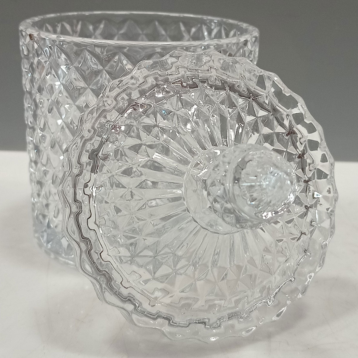 Potiche de Vidro Transparente 13x9cm Bomboniere para Guloseimas