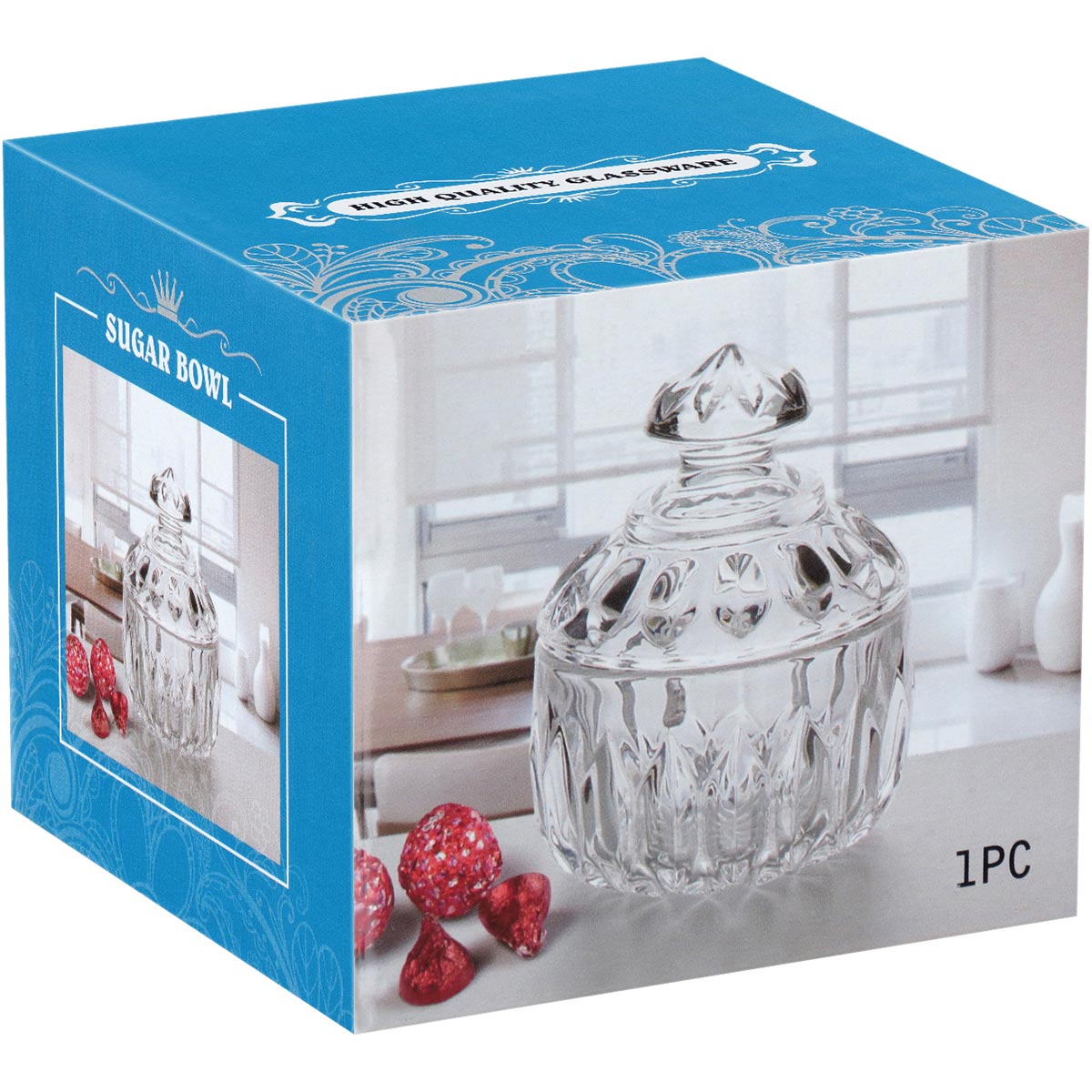 Potiche de Vidro Transparente Brice 10x8x8cm para Decoração e Armazenamento