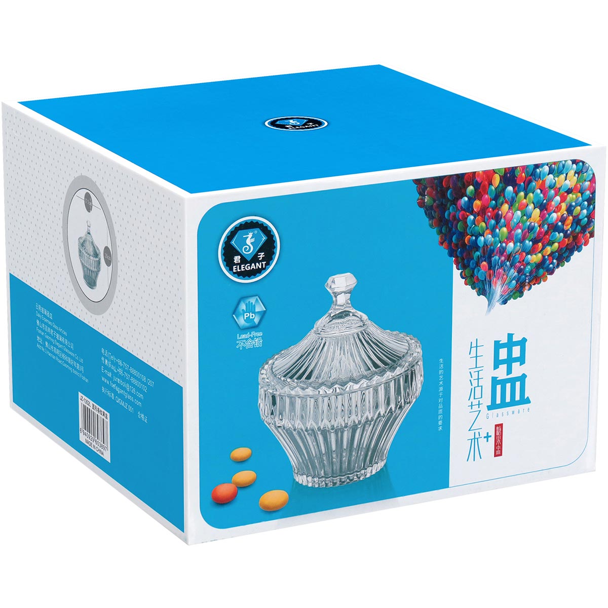 Potiche Violin em Vidro Transparente 20x17cm - Decoração Elegante