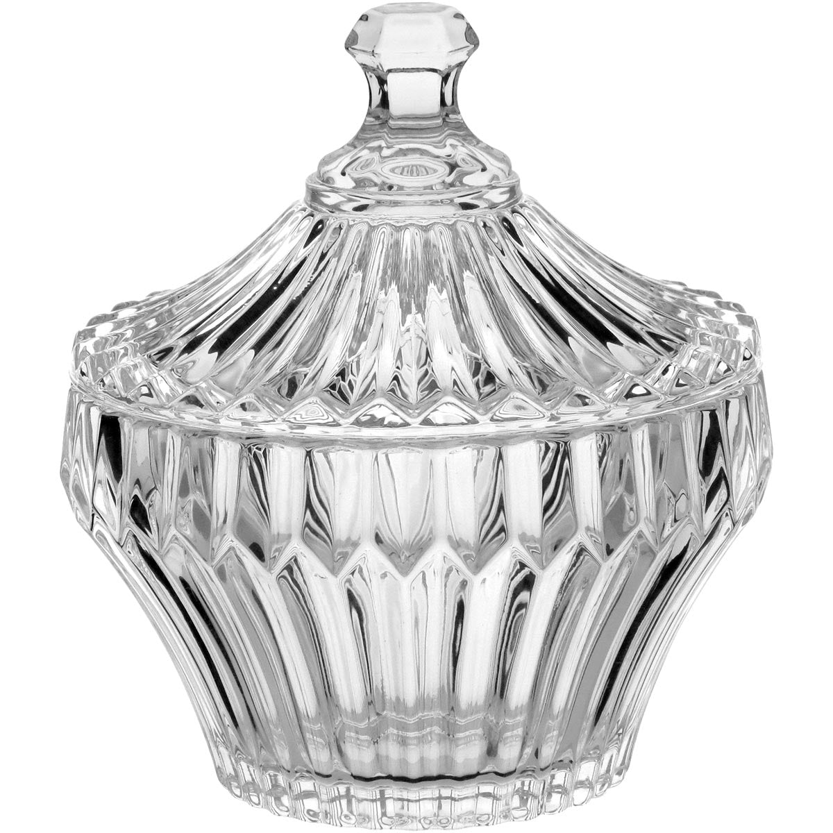 Potiche Violin de Vidro Transparente 13x12cm para Doces e Decoração