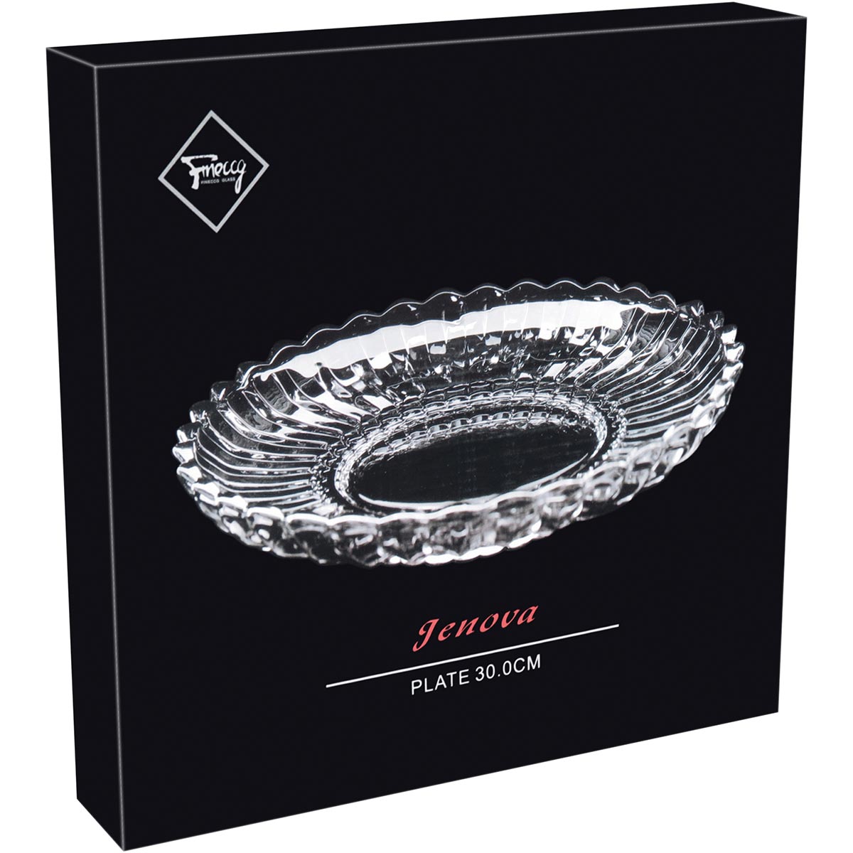 Centro de Mesa Genova Cristal Eco 30x30cm Transparente Decorativo