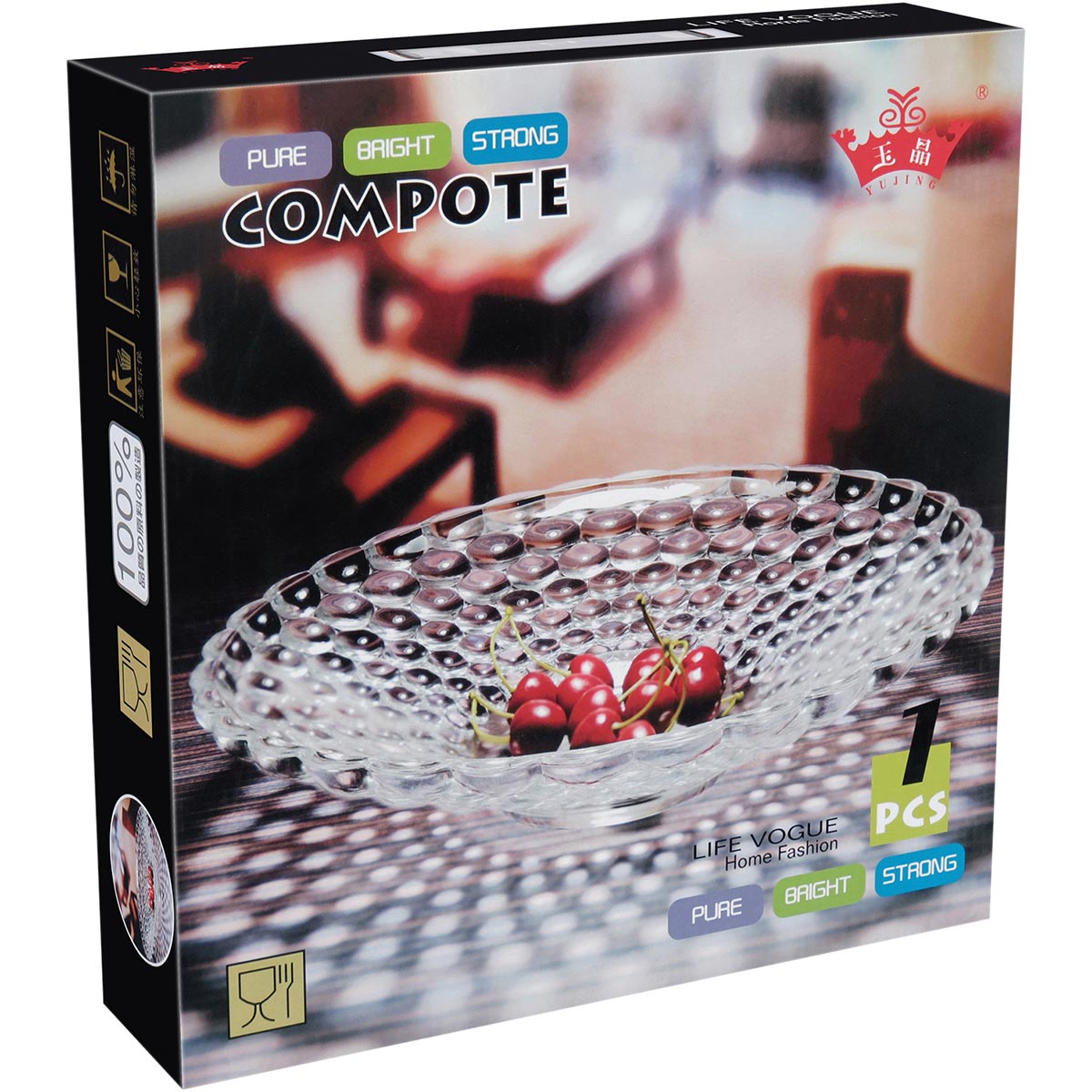 Centro de Mesa Cristal Montreal Eco 6x29x29cm Transparente