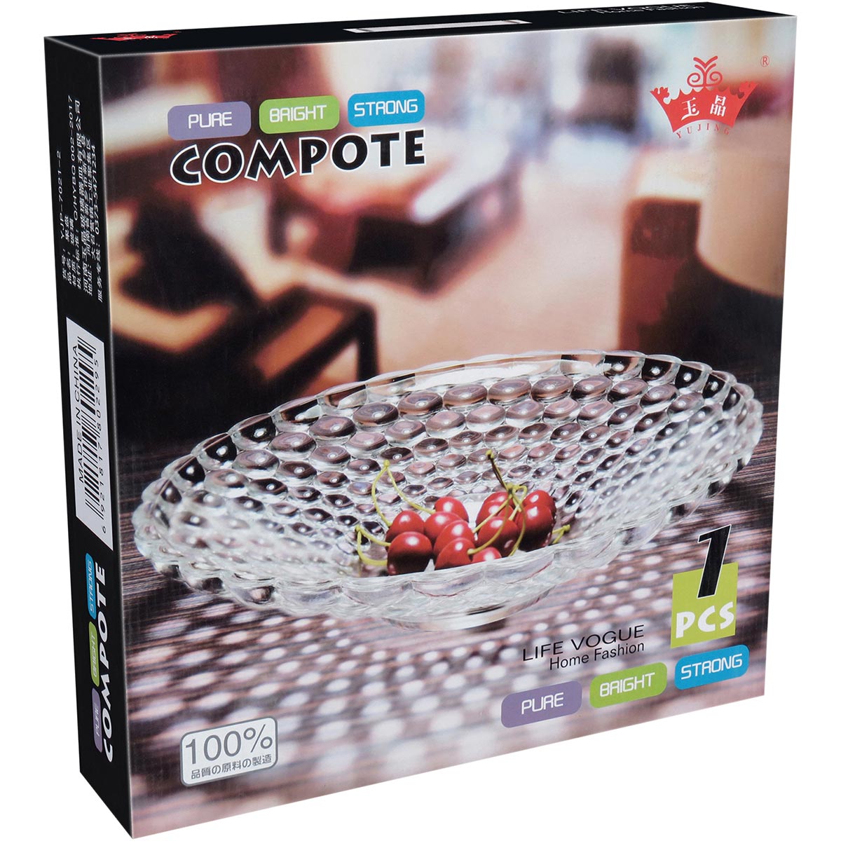 Centro de Mesa Cristal Eco Montreal 8x36cm Transparente Decorativo