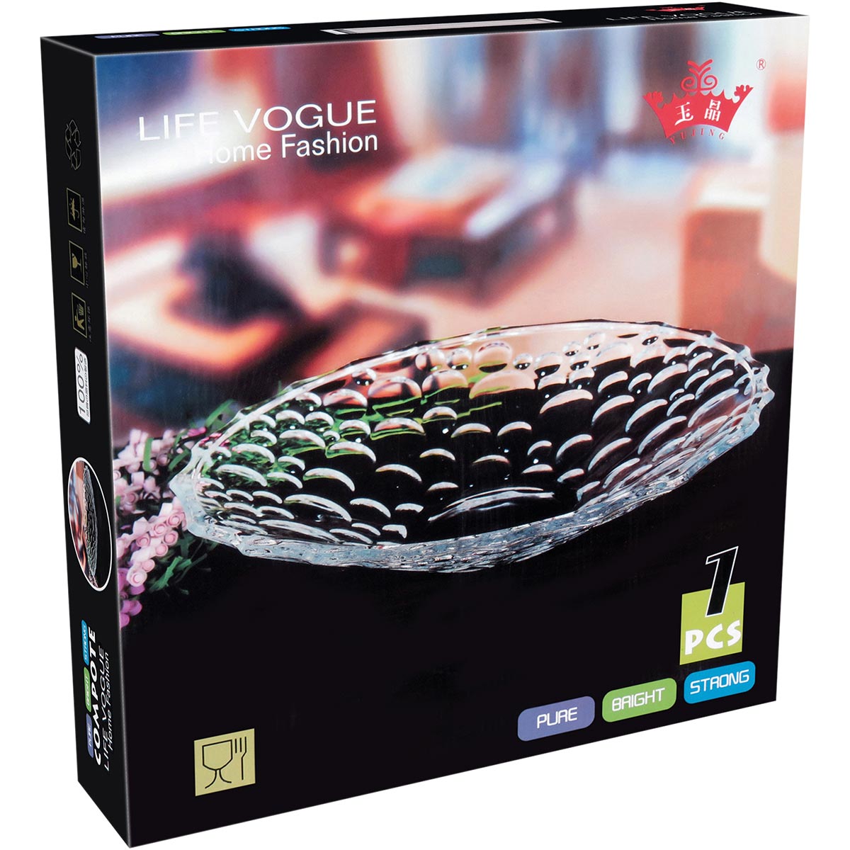 Centro de Mesa Ducale Cristal Eco Transparente 7x37x37cm