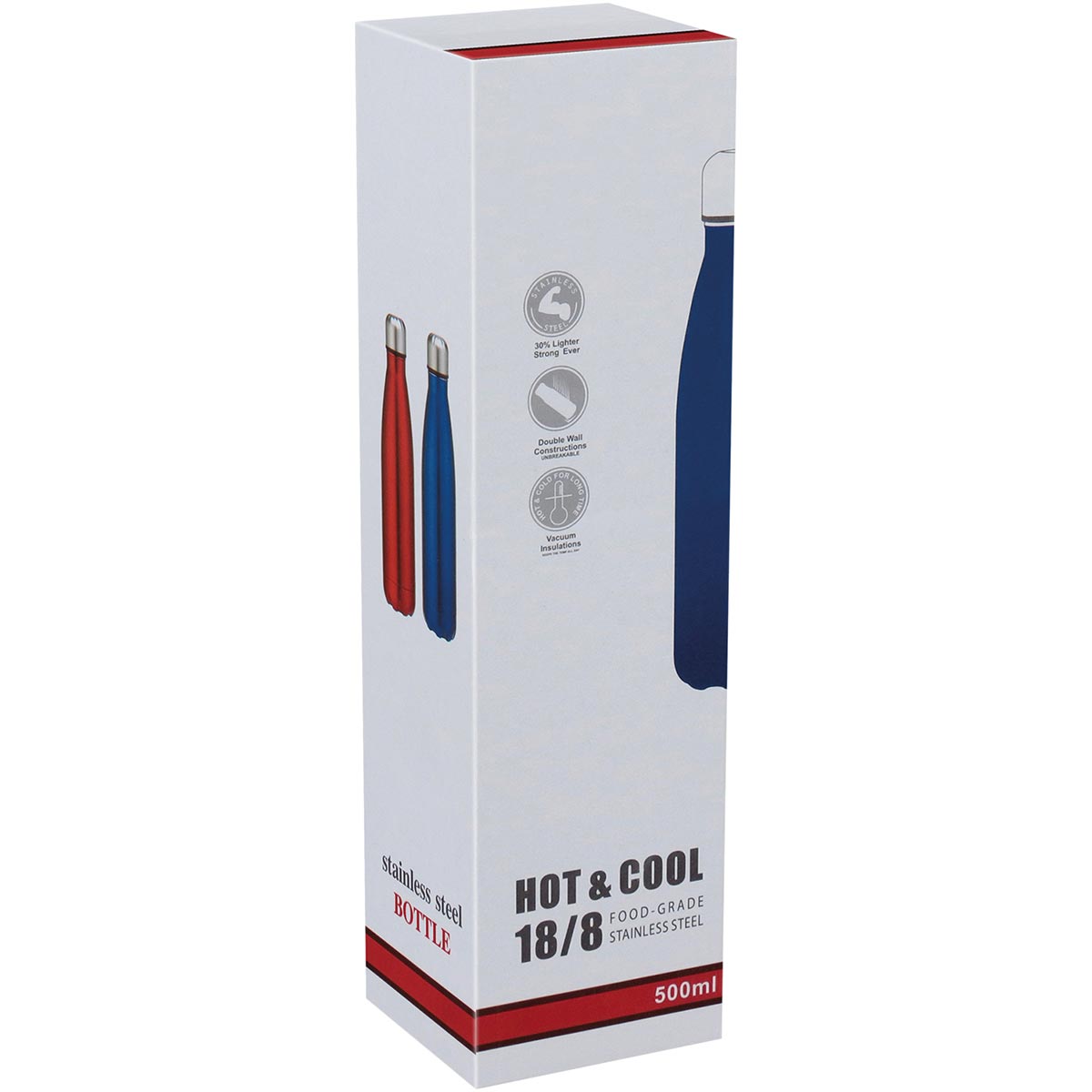 Garrafa Térmica Inox Mijia 500ml Vermelha Parede Dupla À Prova de Vazamentos