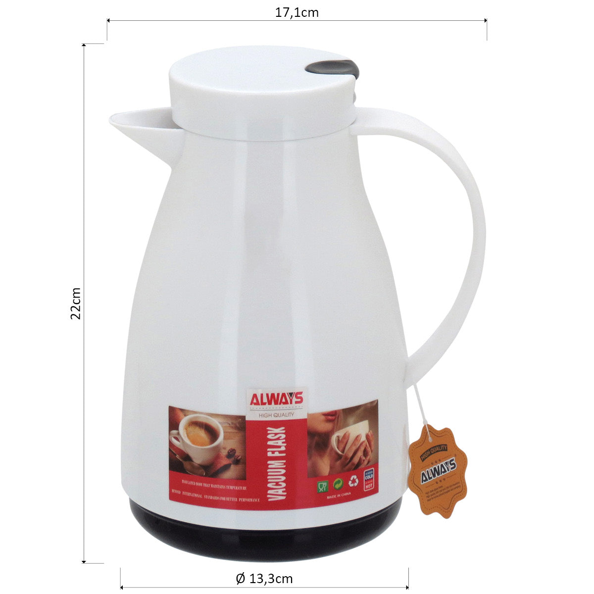 Garrafa Térmica 500ml Blanc Ampola Plástico Branco 22x17x13cm