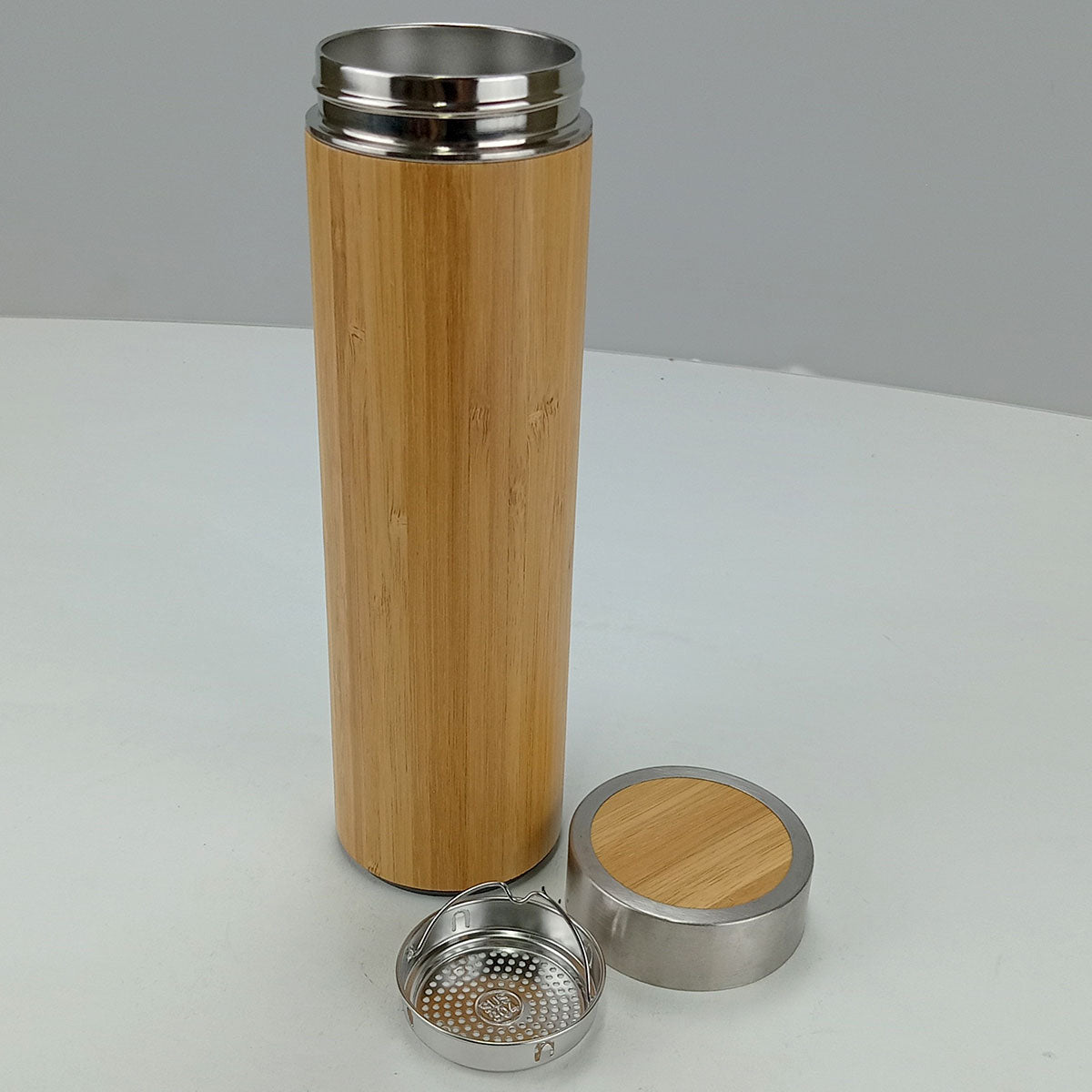 Garrafa Térmica Inox 500ml Gaia Parede Dupla Natural 24,1cm