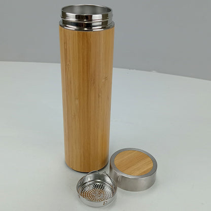 Garrafa Térmica Inox 500ml Gaia Parede Dupla Natural 24,1cm