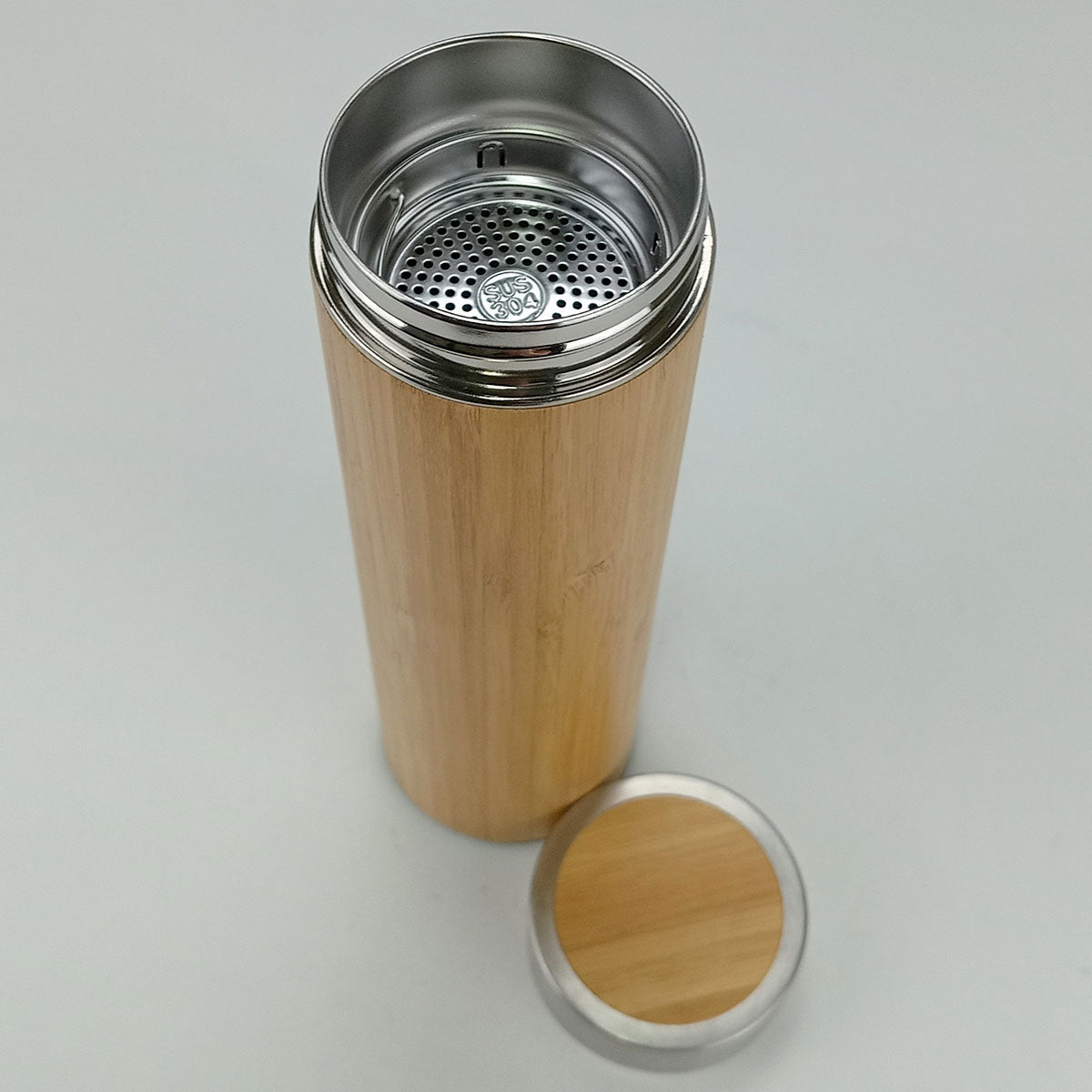 Garrafa Térmica Inox 500ml Gaia Parede Dupla Natural 24,1cm