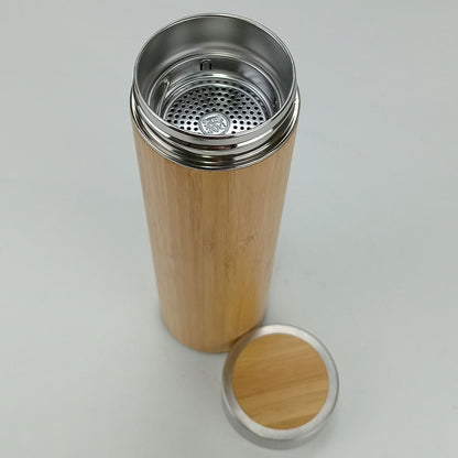 Garrafa Térmica Inox 500ml Gaia Parede Dupla Natural 24,1cm