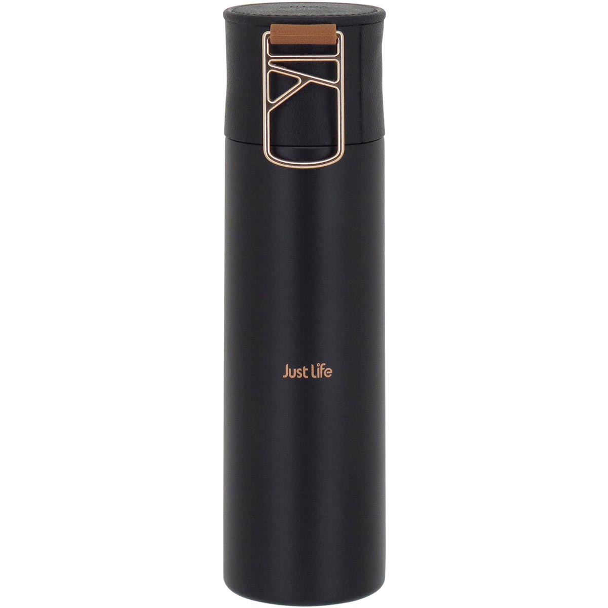 Garrafa Térmica Inox Just Life 500ml Preto Isolamento Térmico 24x6x6cm