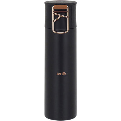 Garrafa Térmica Inox Just Life 500ml Preto Isolamento Térmico 24x6x6cm