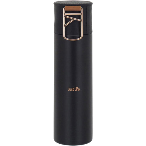 Garrafa Térmica Inox Just Life 500ml Preto Isolamento Térmico 24x6x6cm