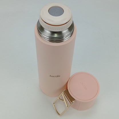 Garrafa Térmica Inox 500ml Just Life Rosa Parede Dupla 23,9cm