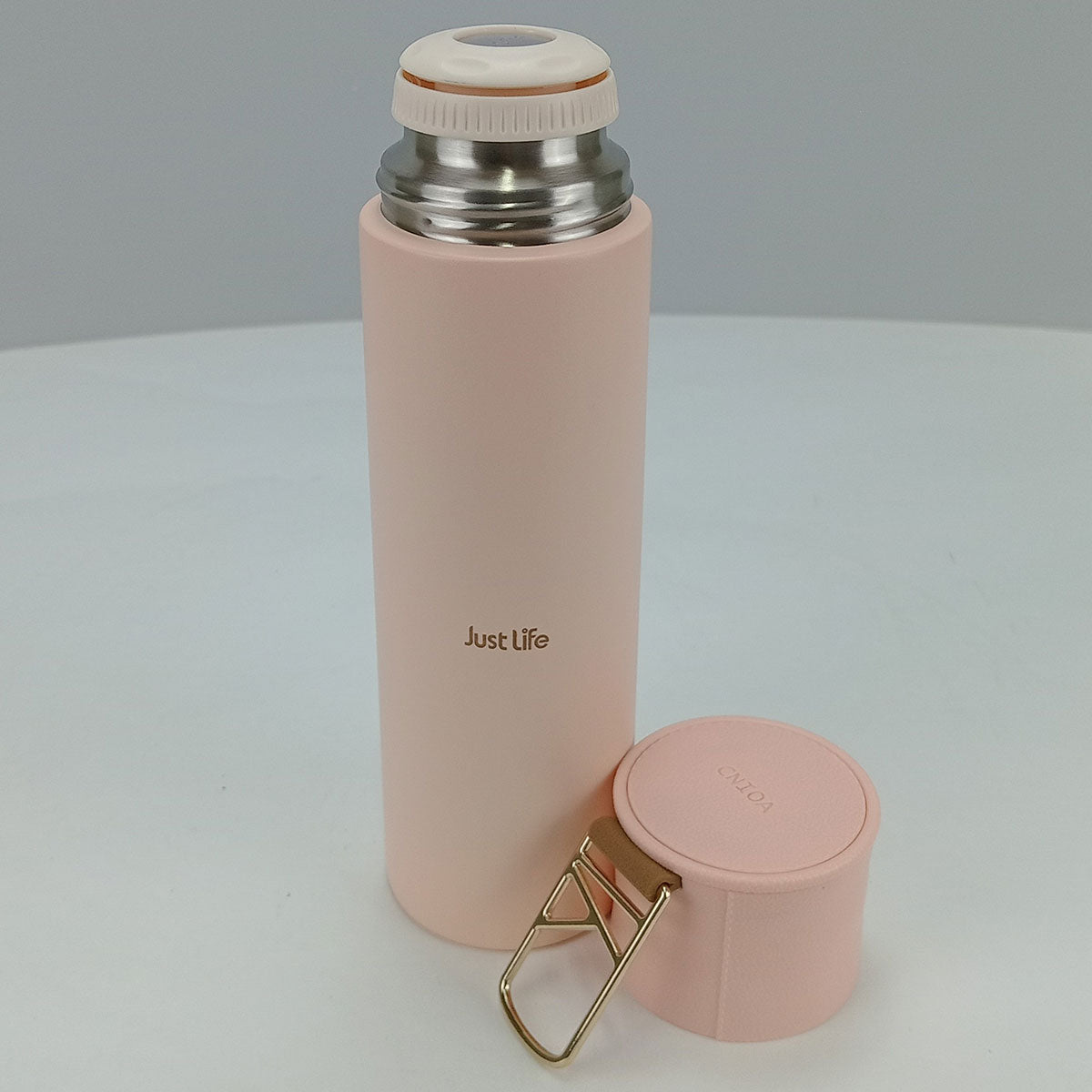 Garrafa Térmica Inox 500ml Just Life Rosa Parede Dupla 23,9cm