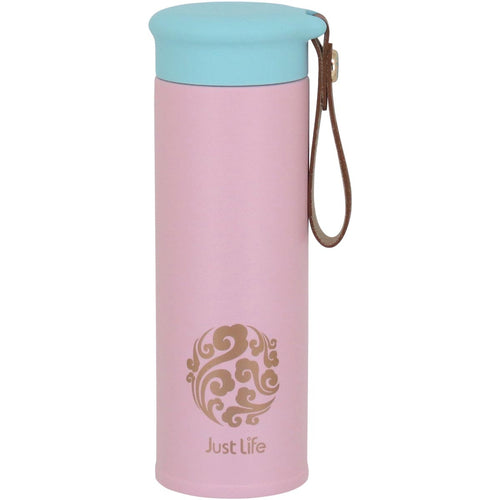 Garrafa Térmica Inox Rosa Just Life 450ml Parede Dupla 20x6x6cm