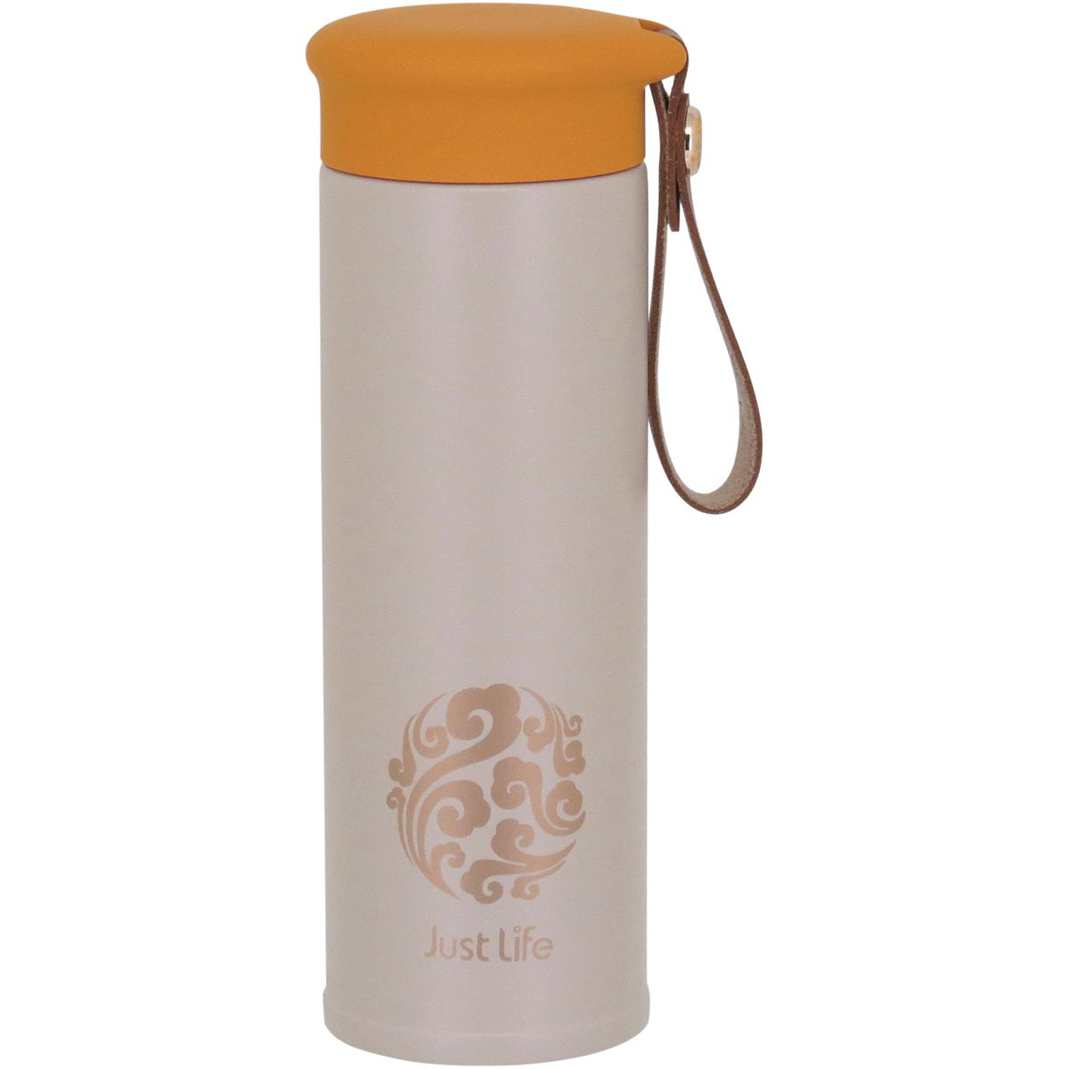 Garrafa Térmica Inox Just Life 450ml Bege Parede Dupla 20x6x6cm