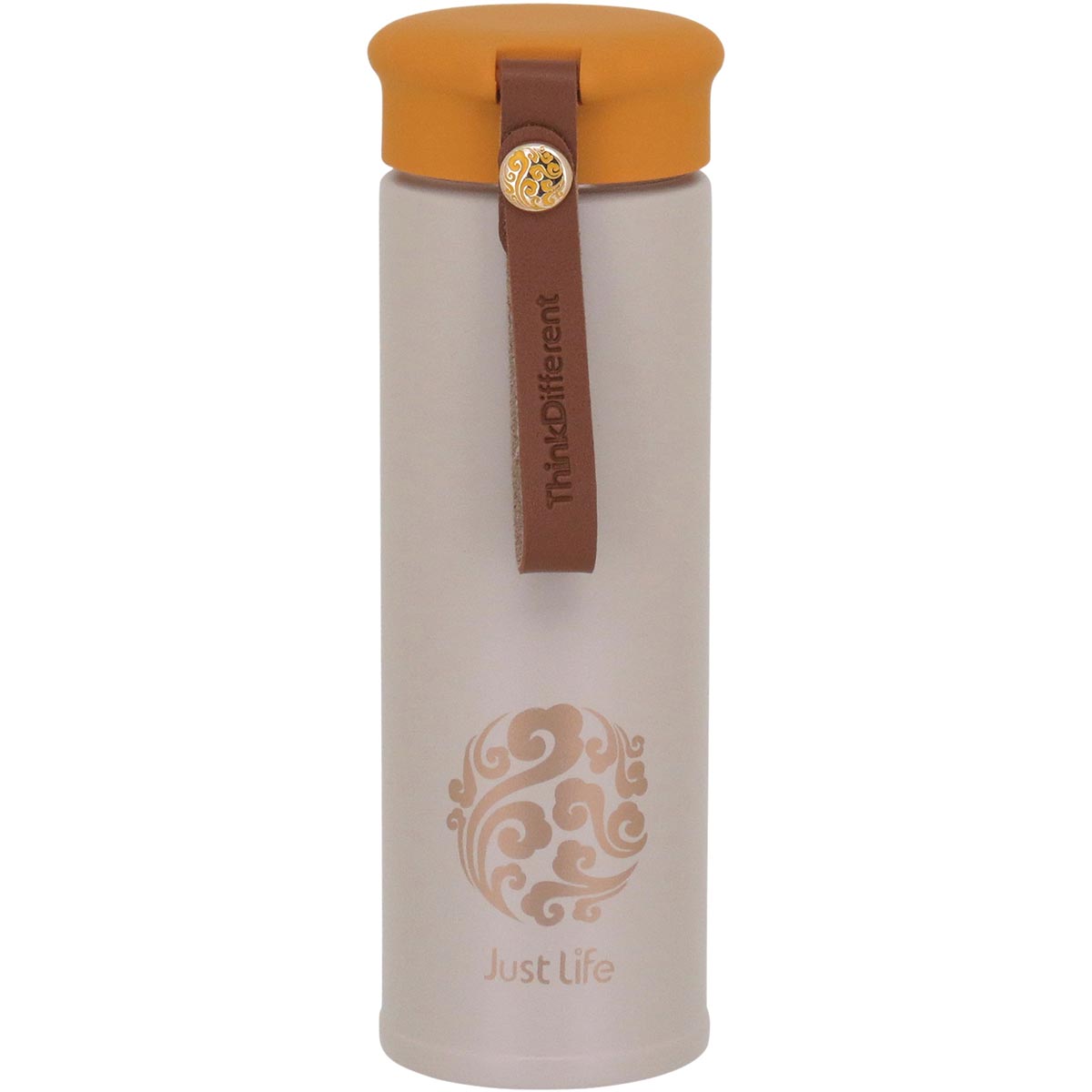 Garrafa Térmica Inox Just Life 450ml Bege Parede Dupla 20x6x6cm