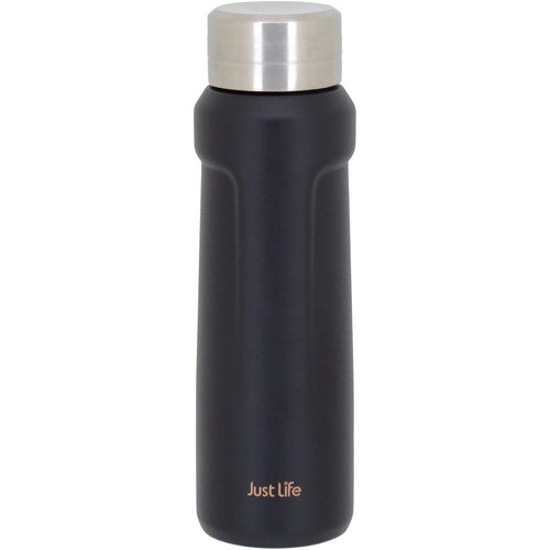 Garrafa Térmica Just Life Inox Preto 500ml Parede Dupla 23x7x7cm