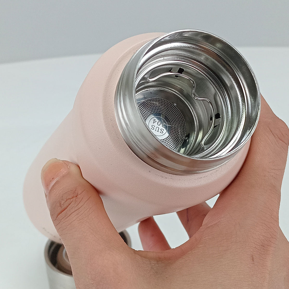 Garrafa Térmica Inox Rosa Just Life 500ml Parede Dupla 23x7x7cm