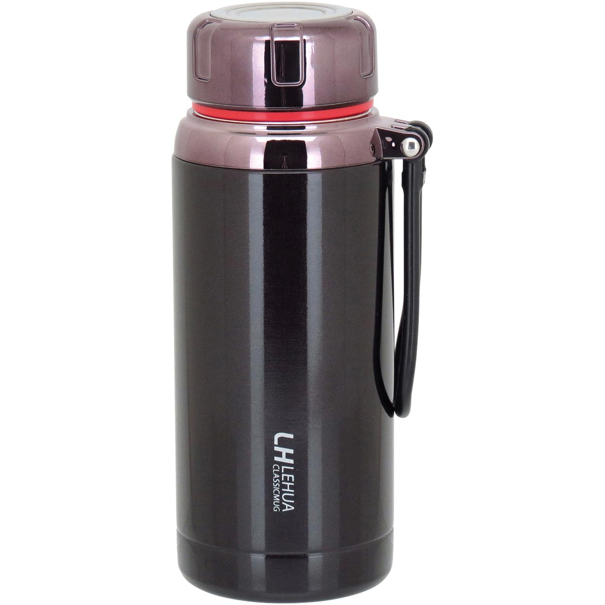Garrafa Térmica Inox Lehua 600ml Preto Parede Dupla 21x7,8cm