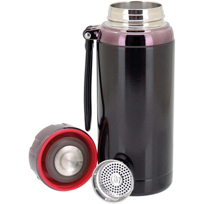 Garrafa Térmica Inox Lehua 600ml Preto Parede Dupla 21x7,8cm