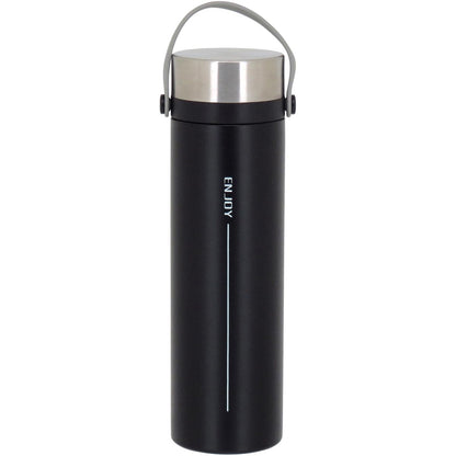 Garrafa Térmica Inox Preto Enjoy 450ml Parede Dupla 23x6x6cm