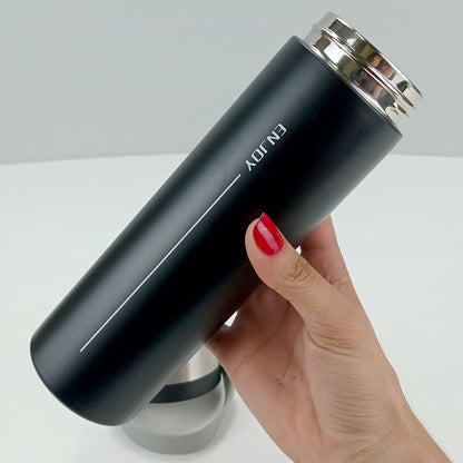 Garrafa Térmica Inox Preto Enjoy 450ml Parede Dupla 23x6x6cm