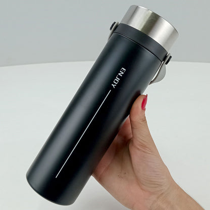 Garrafa Térmica Inox Preto Enjoy 450ml Parede Dupla 23x6x6cm
