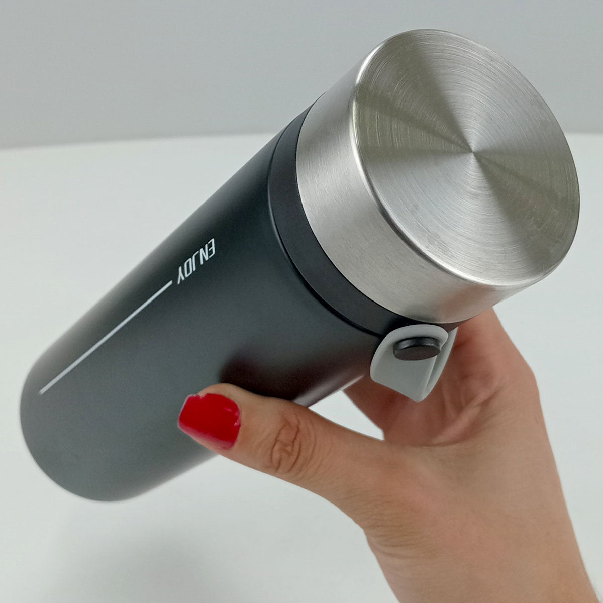 Garrafa Térmica Inox Preto Enjoy 450ml Parede Dupla 23x6x6cm