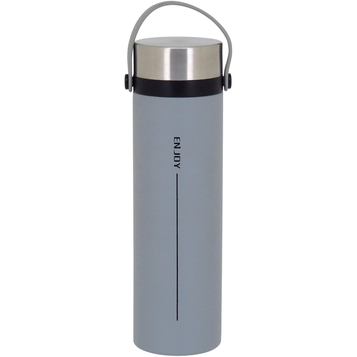 Garrafa Térmica Inox Enjoy 450ml Parede Dupla Cinza 23x6x6cm