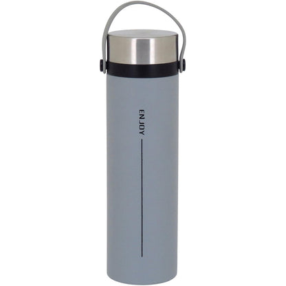 Garrafa Térmica Inox Enjoy 450ml Parede Dupla Cinza 23x6x6cm