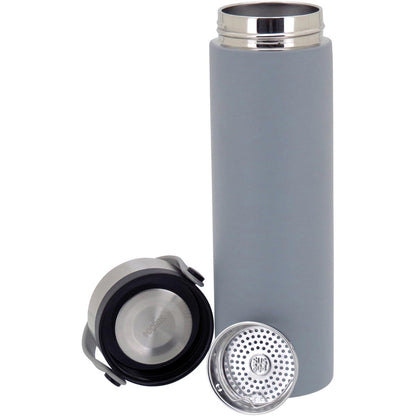 Garrafa Térmica Inox Enjoy 450ml Parede Dupla Cinza 23x6x6cm