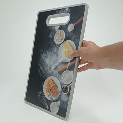 Tábua Culinária Plástica Multicolorida 37x23cm - Corte Seguro e Prático