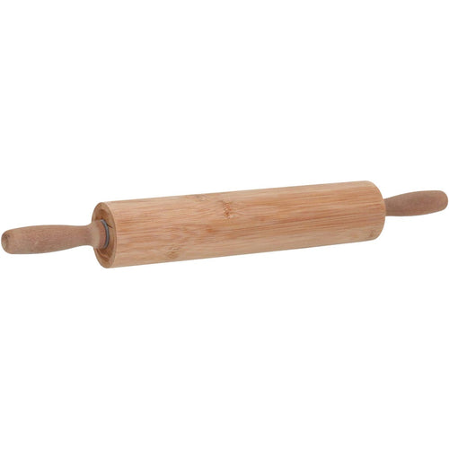 Rolo de Massa de Bambu Natural 6x6x48cm - Utensílio de Cozinha Ergonômico