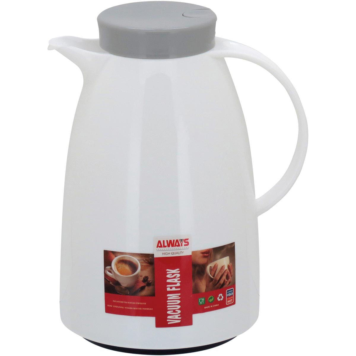 Garrafa Térmica Blanc Ampola Plástico 1L Branco 24x15x15cm