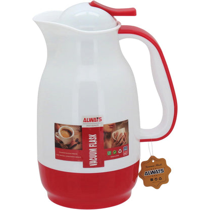 Garrafa Térmica Alwa Ampola 1L Plástico Vermelho 26x18x13cm