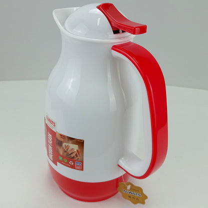 Garrafa Térmica Alwa Ampola 1L Plástico Vermelho 26x18x13cm