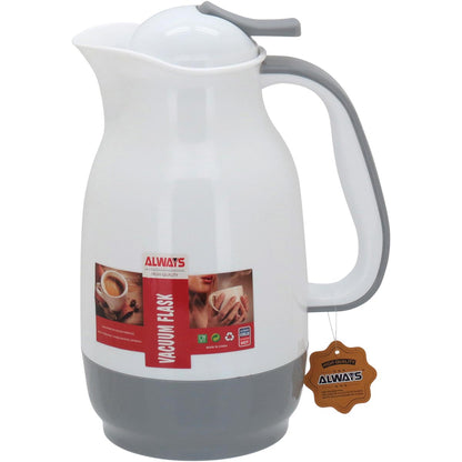 Garrafa Térmica Alwa Ampola 1L Plástico Cinza à Prova de Vazamentos