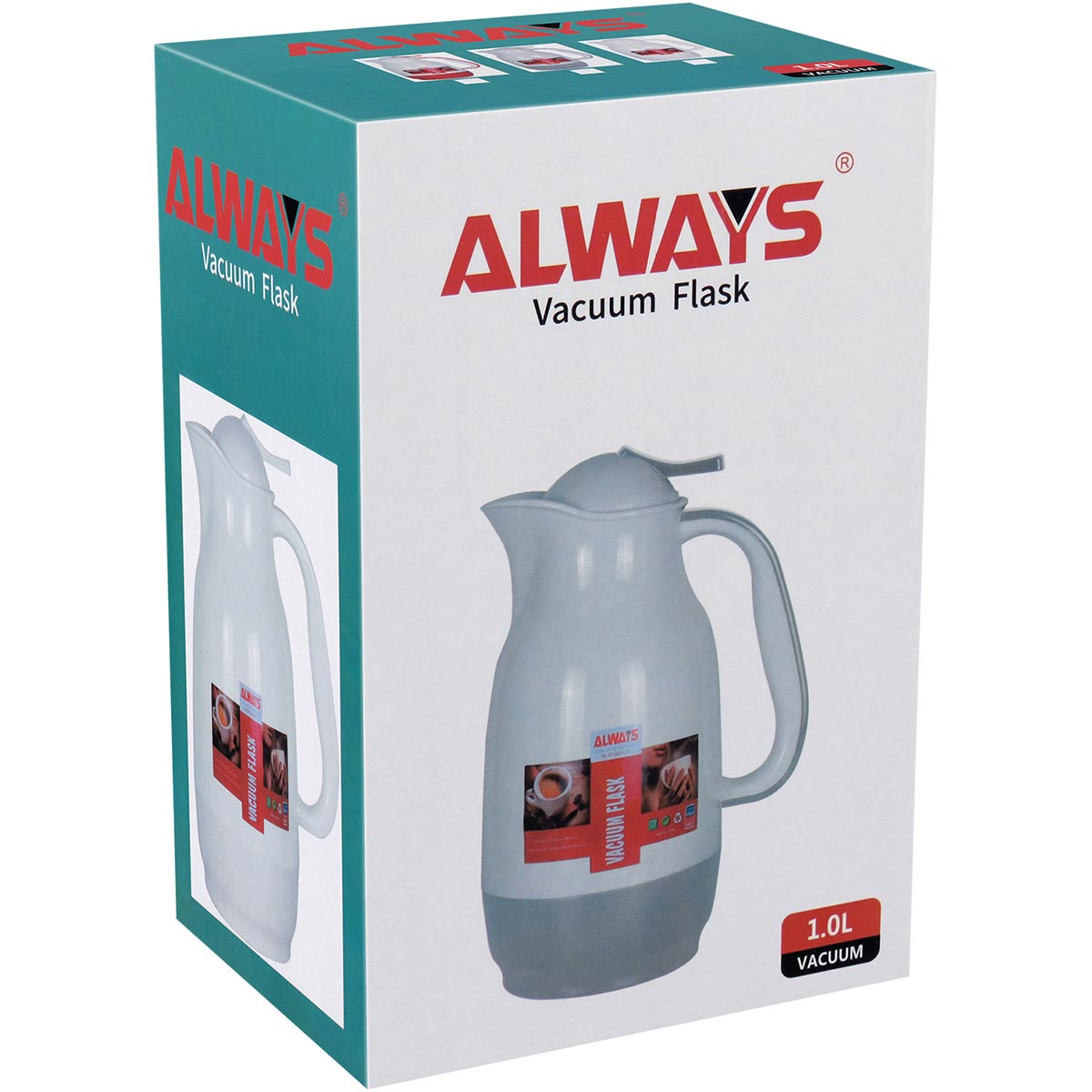 Garrafa Térmica Alwa Ampola 1L Plástico Cinza à Prova de Vazamentos