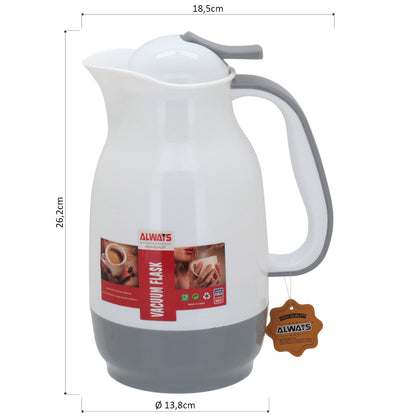 Garrafa Térmica Alwa Ampola 1L Plástico Cinza à Prova de Vazamentos