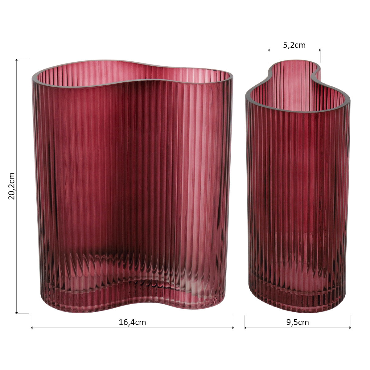 Vaso Zingaro Vidro 20x16x9cm Vermelho