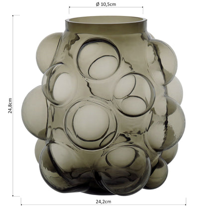 Vaso de Vidro Fumê Conka 25x24cm para Decoração Elegante