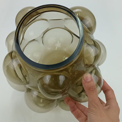 Vaso de Vidro Fumê Conka 25x24cm para Decoração Elegante