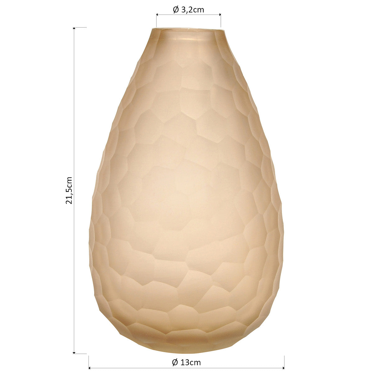 Vaso Decorativo Moana de Vidro Âmbar 22x13cm para Decoração