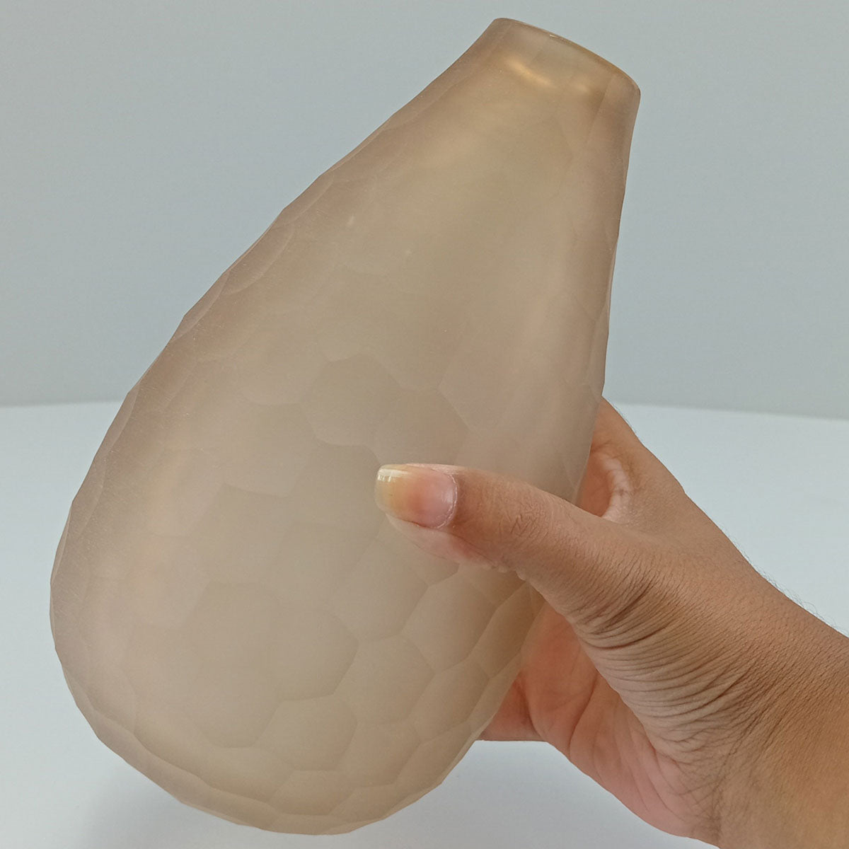 Vaso Decorativo Moana de Vidro Âmbar 22x13cm para Decoração