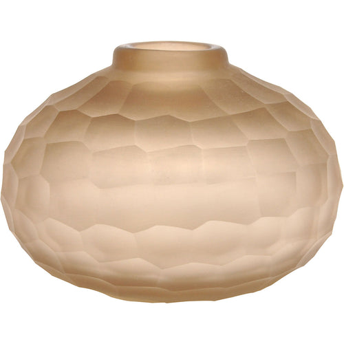 Vaso de Vidro Âmbar Moana 11x15cm para Decoração de Ambiente