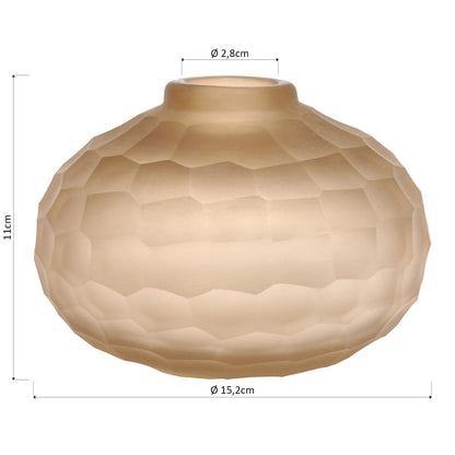 Vaso de Vidro Âmbar Moana 11x15cm para Decoração de Ambiente