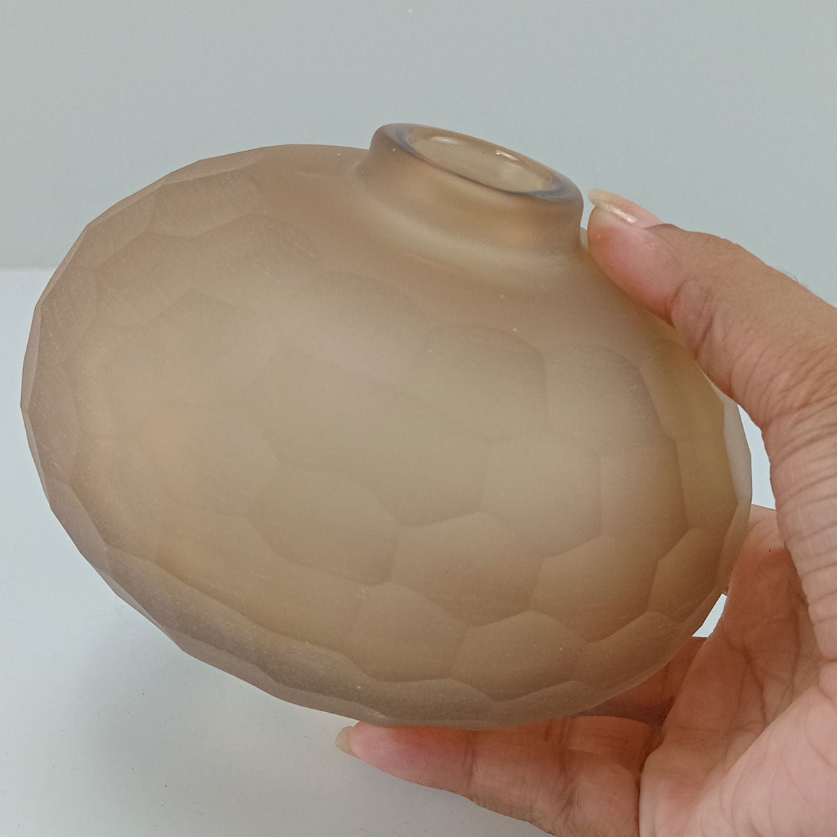 Vaso de Vidro Âmbar Moana 11x15cm para Decoração de Ambiente