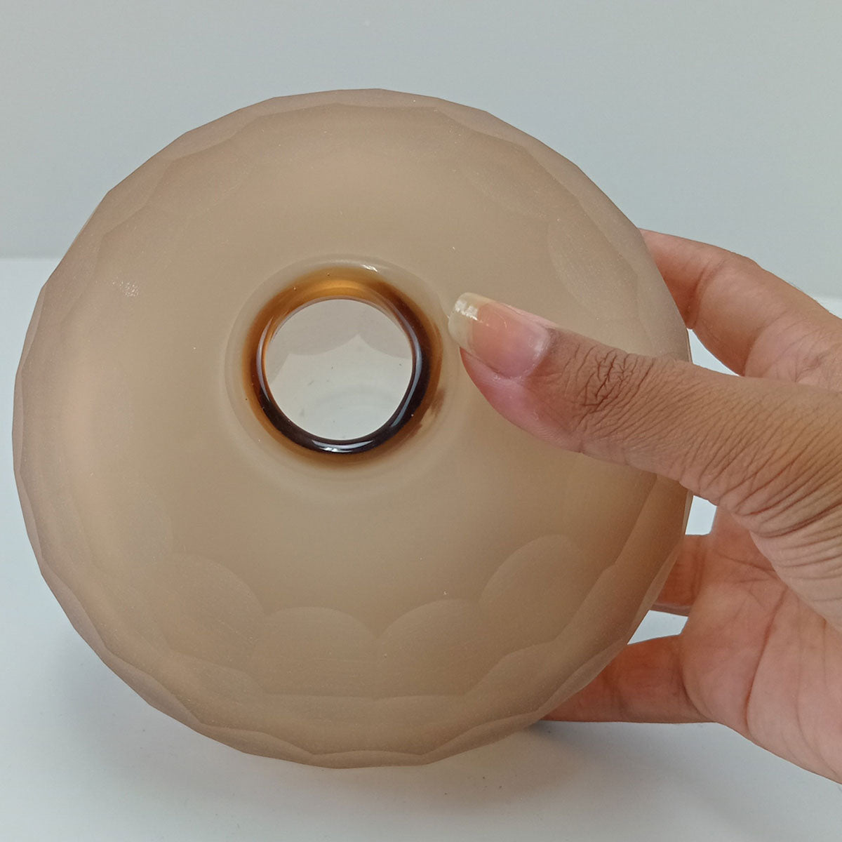 Vaso de Vidro Âmbar Moana 11x15cm para Decoração de Ambiente